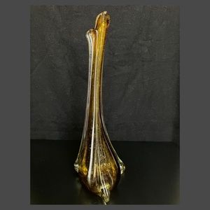 Vintage Art Glass Swung Glass Bud Vase 15"